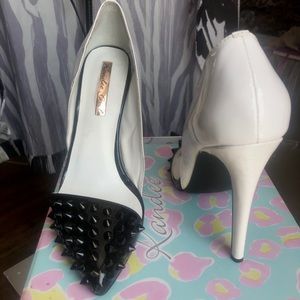 Kandee Girl Black/White Spike Heels